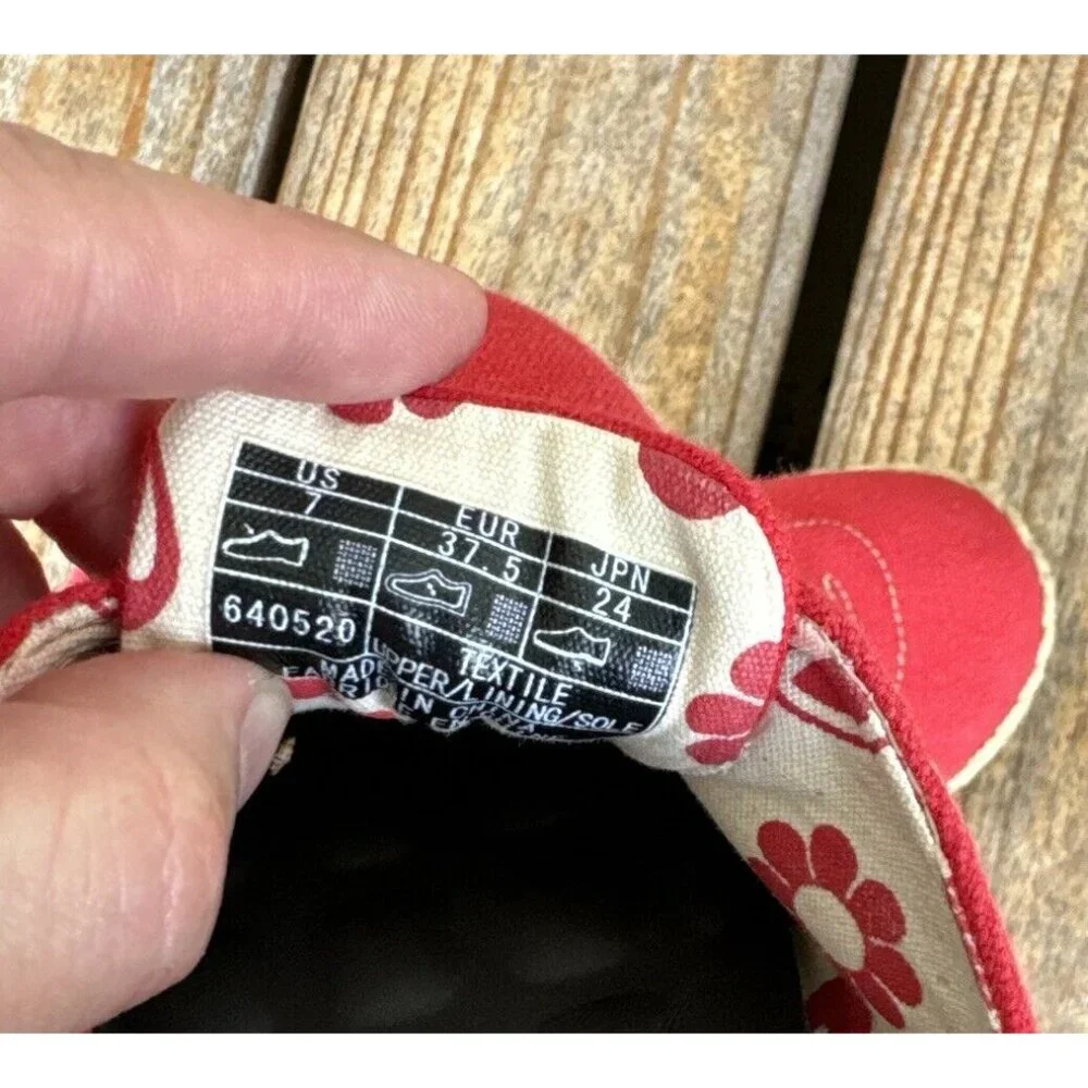 Freewaters Lace Up Ballet Flats Espadrilles Red Slip-On Shoes 640520 Womens Sz 7